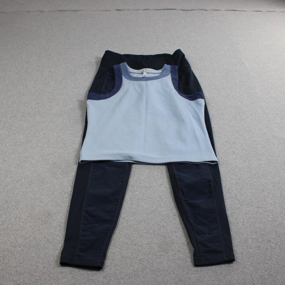 Kuhl Leggings Tank Outfit Set Women Small Blue Fleece Thermal Pants Hiking Comfy